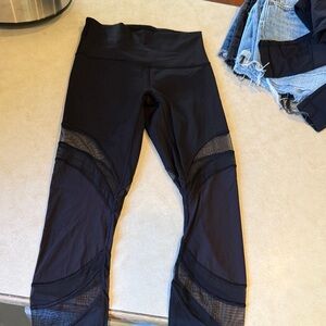 lululemon athletica Black Mesh Panel Leggings